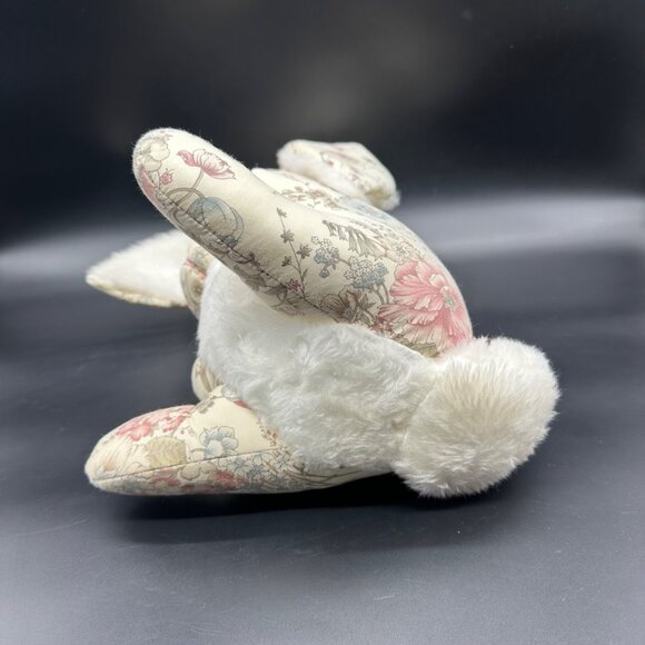 Vintage Floral Bunny Rabbit Plush Stuffed Animal Stand Up Cream Pink Cottagecore - Picture 7 of 12